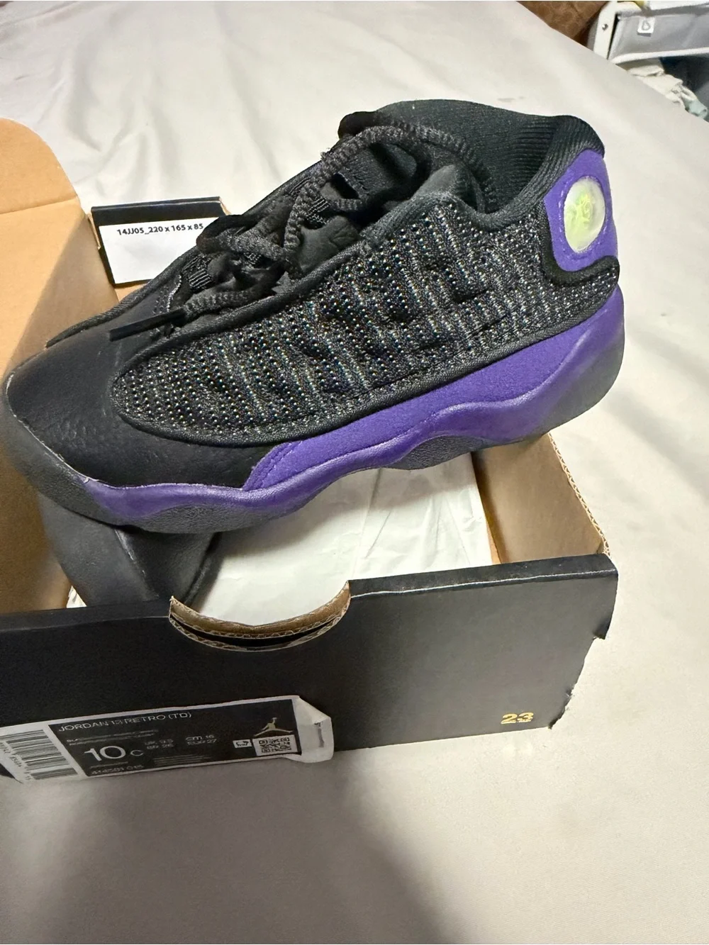 Jordan Kids Black & Purple Low Top Sneakers